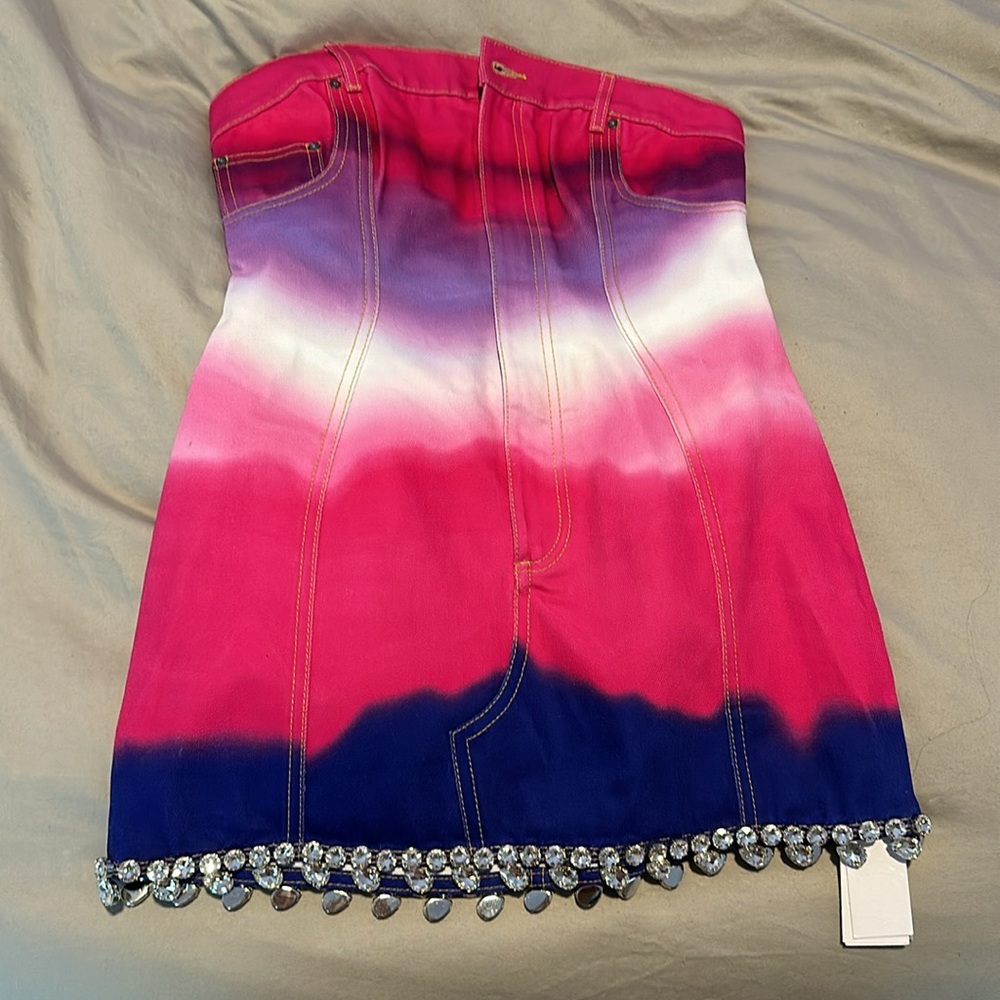 NEVER WORN: AREA PINK OMBRÉ DRESS